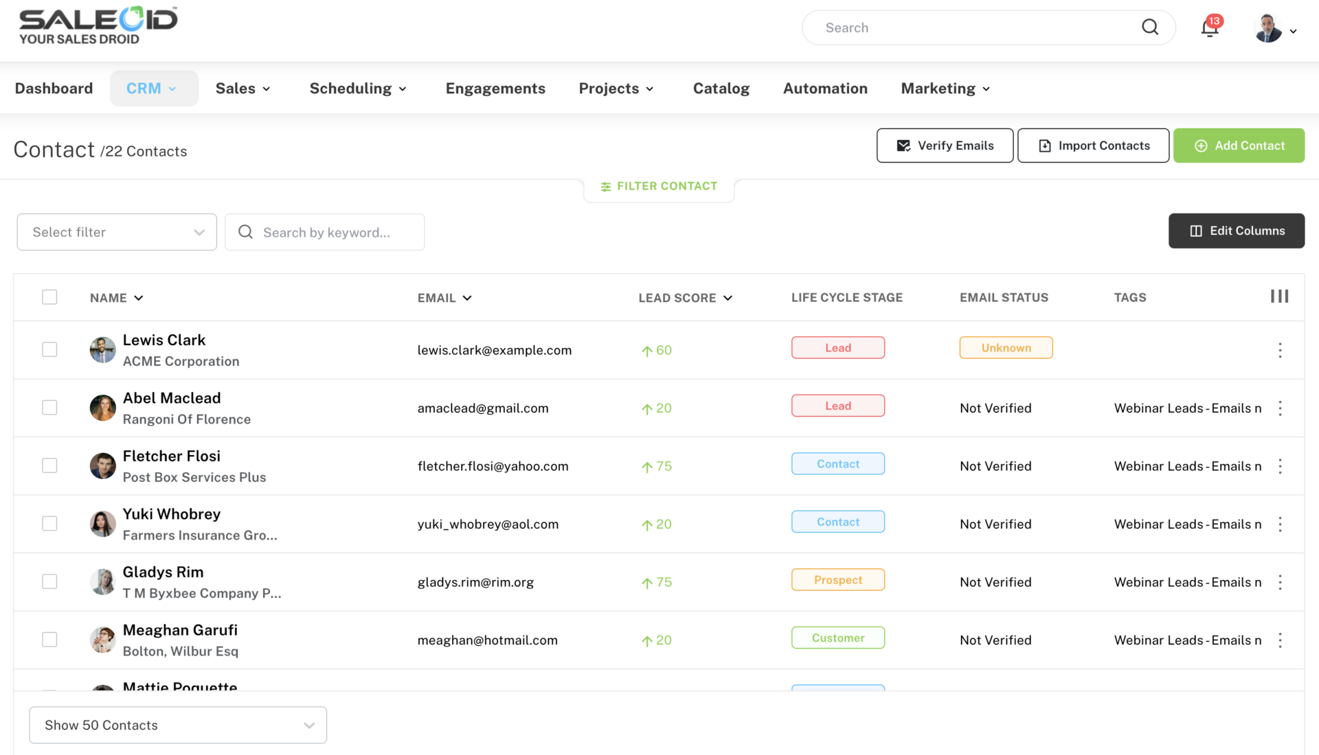 Contact and Lead Management