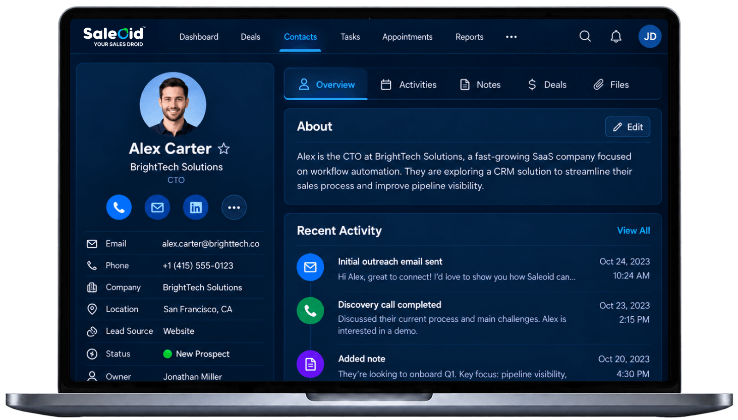 CRM Saleoid para servicios profesionales