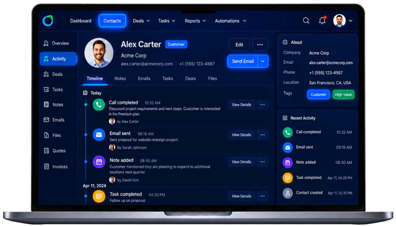 CRM de gestión de clientes Saleoid