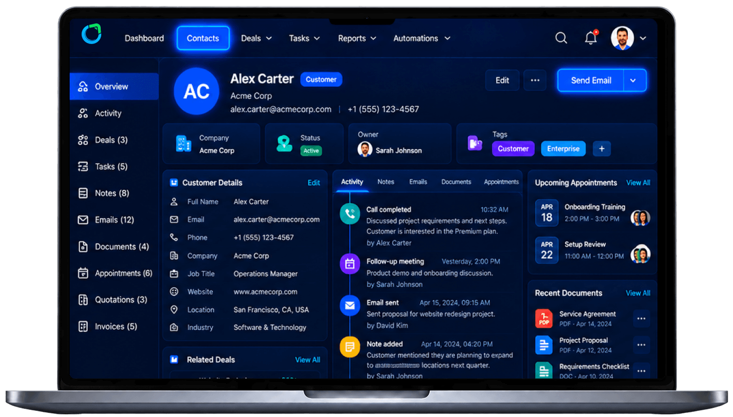 Client management CRM in Saleoid