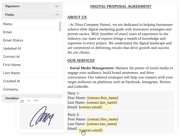 add custom fields to your agreements