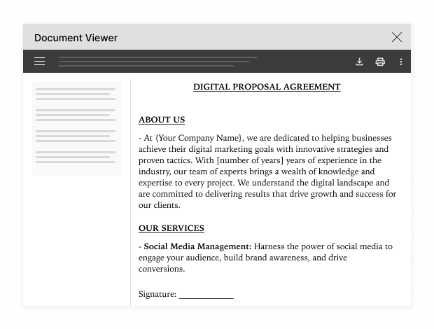 generate professional PDF signed agreements