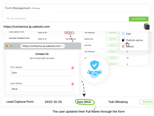 consent management with customizable fields