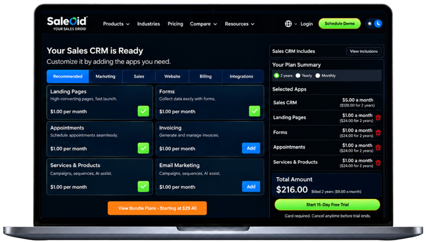 Saleoid connected CRM apps for growing businesses